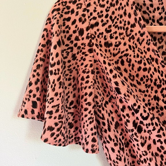 Mi Ami XXS Shirt Pink cheetah Wrap Top - Picture 5 of 6